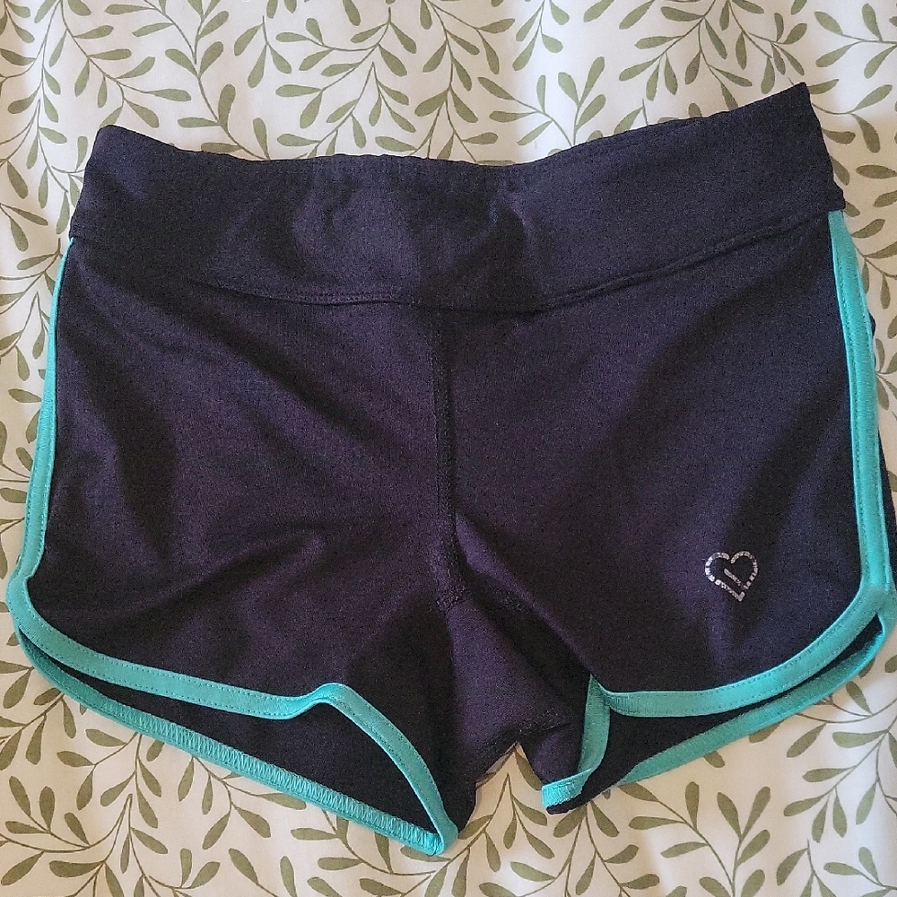Women's Black and Teal Swim Shorts
